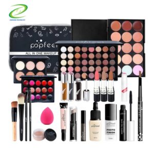 24PCS/Set Make Up Sets Cosmetics Kit Eyeshadow Lipstick Eyebrow Pencil Lip Gloss Makeup Brush Powder Puff with Makeup Bag Kit