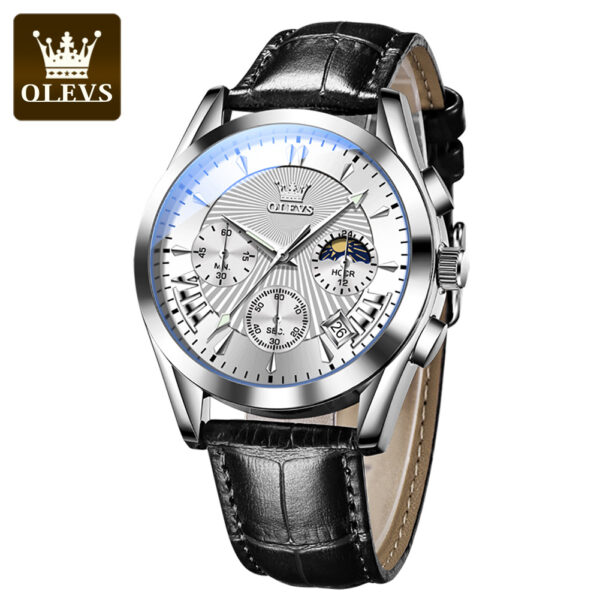OLEVS 2876  Factory Wristwatches Sales Luxury Brand Men  Waterproof Pu Leather Fashion Diamond Quartz Men watches - Image 6