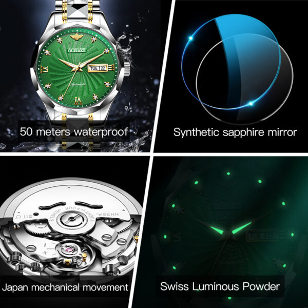 Oupinke 3169 Lovers Waterproof Custom Logo Low MOQ High Quality Simple Luxury Original Brand Couple Men Women Mechanical Watch - Image 5