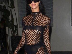 Bodycon Two Pieces For Women Black Long Sleeve Hollow Out Sheer Tops And High Waist See Through Pants Set