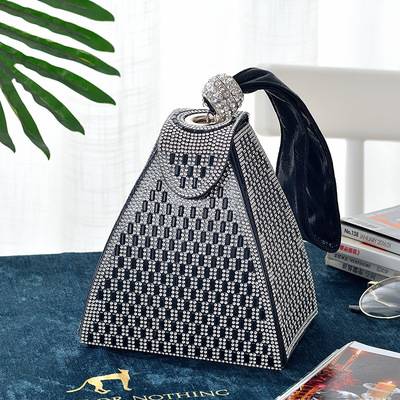2021 New Pyramid Rhinestone Purse Clutch Geometry Wedding Purse Evening Clutch Bag hand Bags For Ladies - Image 2