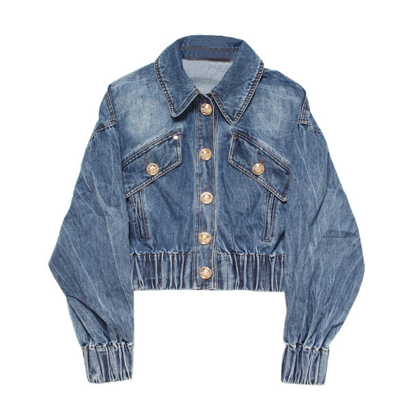 Getspring Women Coat Vintage Short Denim Jackets All Match Fashion Spring And Autumn Jeans Coats 2021 Fashion Blun Jak Wholesale - Image 4
