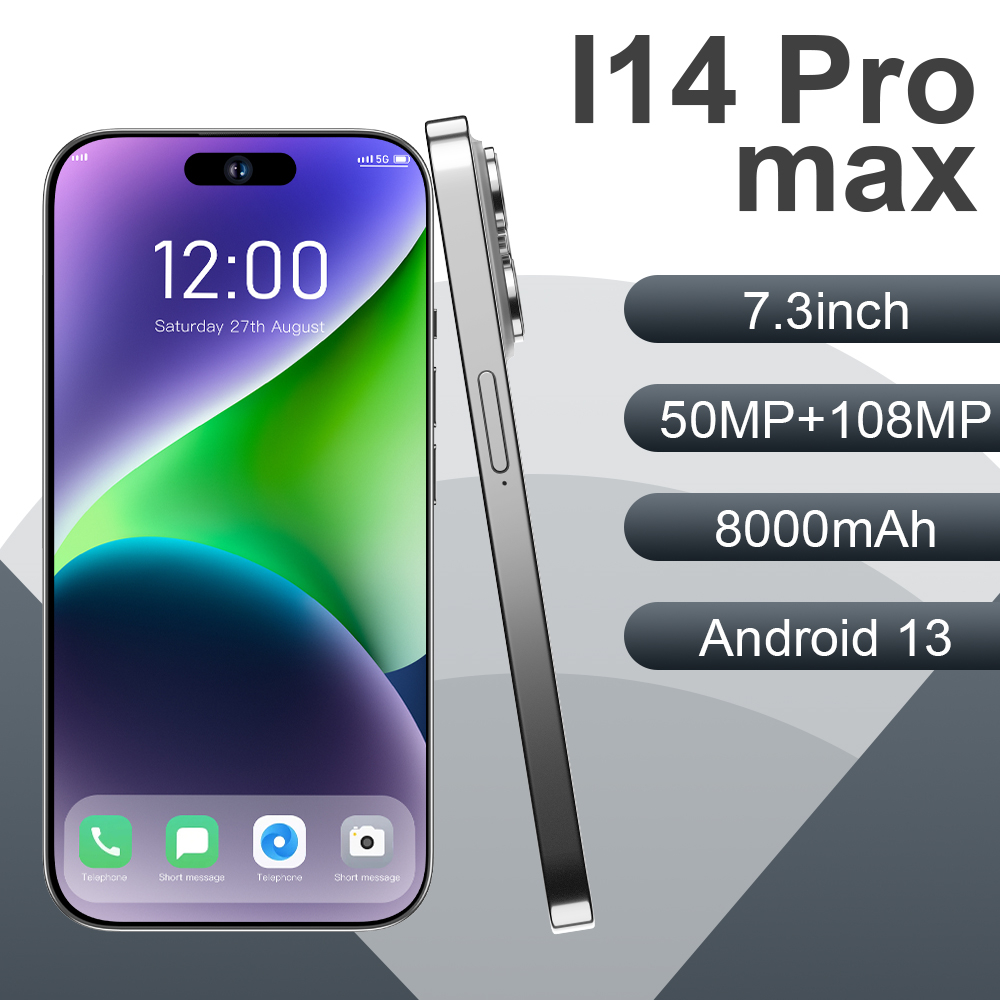 Great Version for i14 Pro max 7.3inch 16gb+1tb Cellphone 5G Drop Screen Smartphone for Samsung Huawei Mobile Phone - Image 2