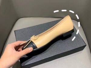 New Vintage Trendy Ballet Flats Shoes Famous Branded Channel Woolen weave Ladies Shoes leather Women's Shoes