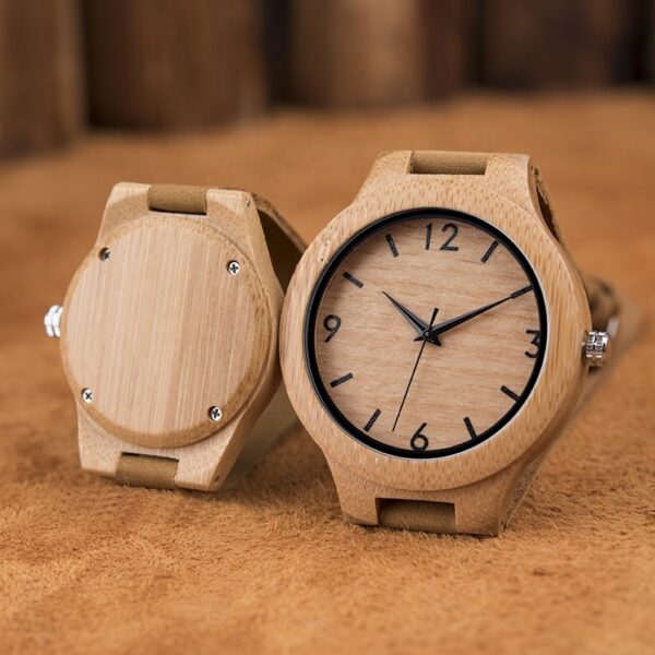 DODO DEER Original Bamboo Wood Watch OEM Women And Men Wooden Neutral Quartz Leather Wristwatches for Couple Lover - Image 4