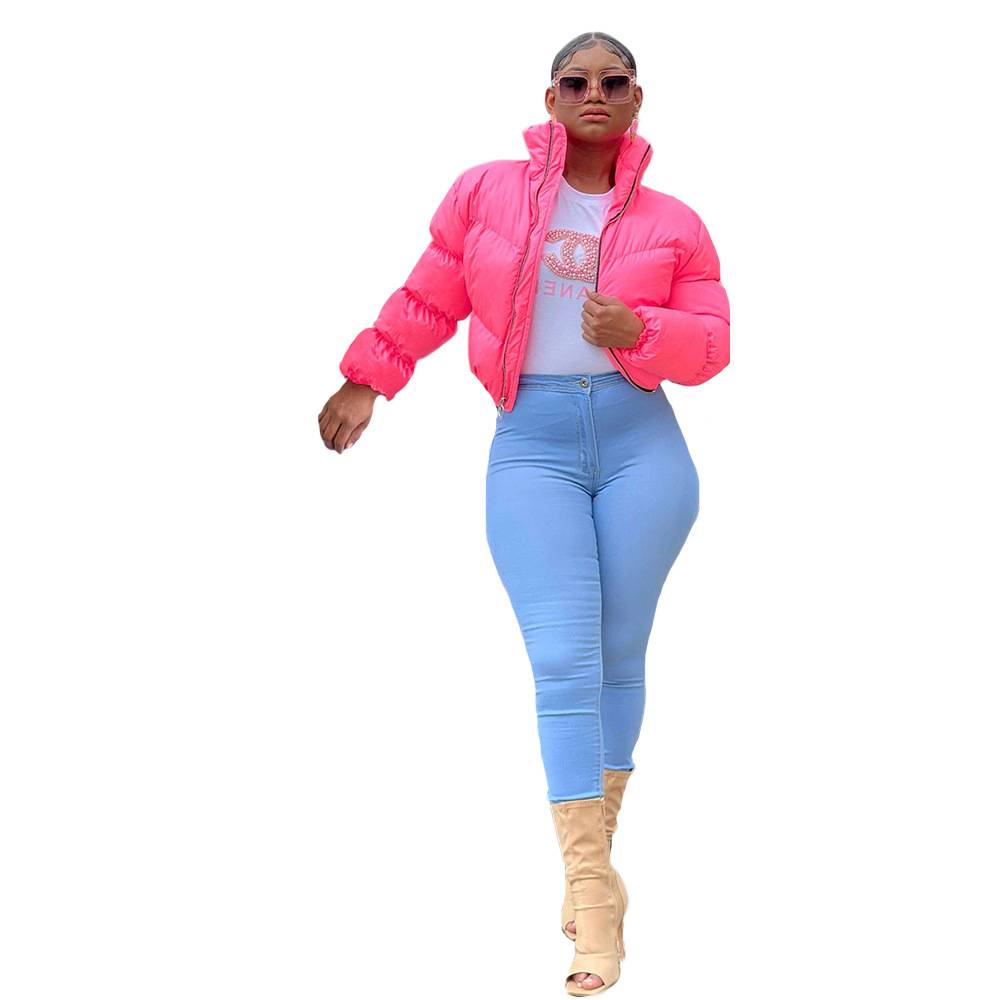 Ladies Clothes Women Winter Coat Sport Outdoor Sportswear Solid Cardigan Zip Warm Ladies Pu Down Bubble Puffer Jackets For Women - Image 3