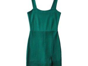 R20003S Spring new European women's street style sports wide shoulder straps built-in shorts elastic mini dress