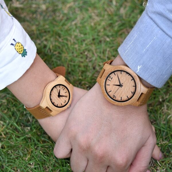 DODO DEER Original Bamboo Wood Watch OEM Women And Men Wooden Neutral Quartz Leather Wristwatches for Couple Lover