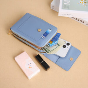 New PU leather crossbody bags mobile cell phone bag wallet purse pouch with touch ladies small shoulder bag for girl woman