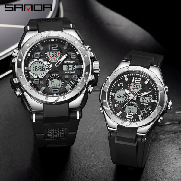 couple watch for man and women Sanda 6008-6062 Lover Watch Clock Quartz led Digital Sport Wrist Watch for Women Men Waterproof - Image 6