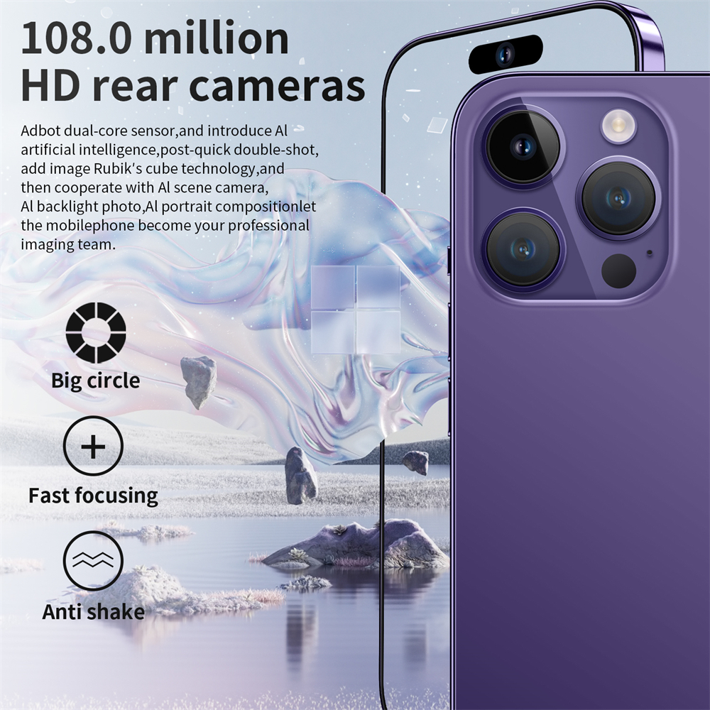 Great Version for i14 Pro max 7.3inch 16gb+1tb Cellphone 5G Drop Screen Smartphone for Samsung Huawei Mobile Phone - Image 5