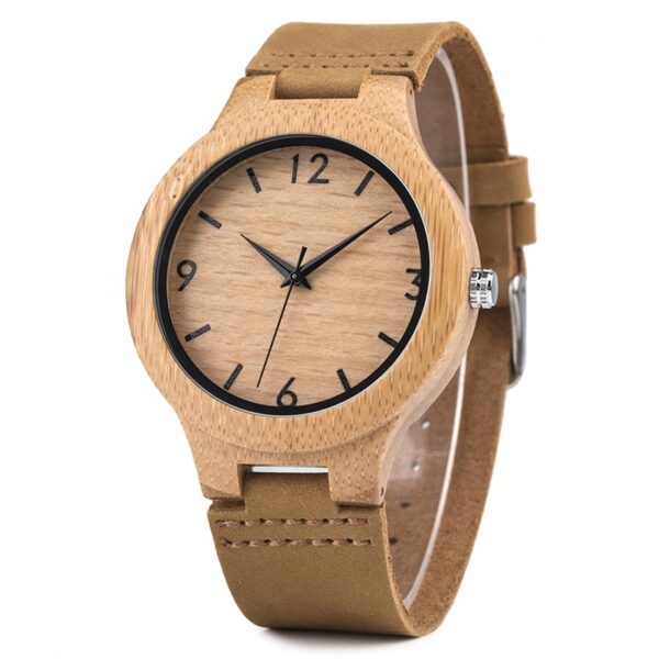 DODO DEER Original Bamboo Wood Watch OEM Women And Men Wooden Neutral Quartz Leather Wristwatches for Couple Lover - Image 6