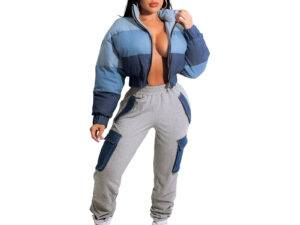 FMY142 Winter Thick Warm Short Parkas Women Fashion Blue Orange Coats Women Elegant Zipper Cotton puff jacket For Female Ladies