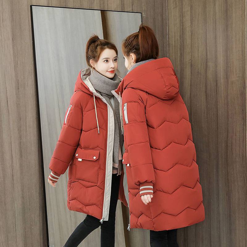 winter puffer jacket ladies warm hooded cotton-padded clothes thick padded outwear hooded long jackets and coats for women - Image 2
