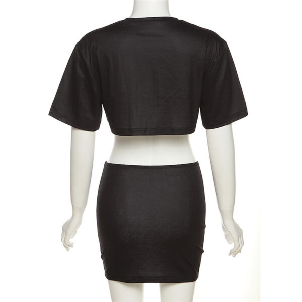 Crop Top T Shirt and Skirt Set for Women Street Sublimation Women Suit Set Short Sleeves Y2K Skirt Fashion Shirt Skirt - Image 5