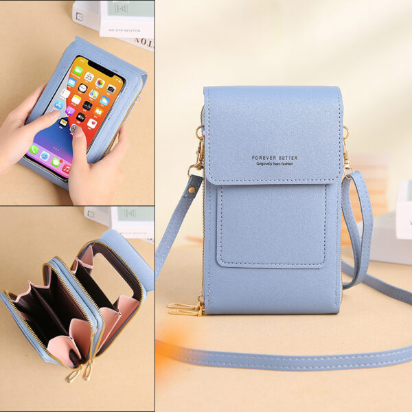 New PU leather crossbody bags mobile cell phone bag wallet purse pouch with touch ladies small shoulder bag for girl woman - Image 6