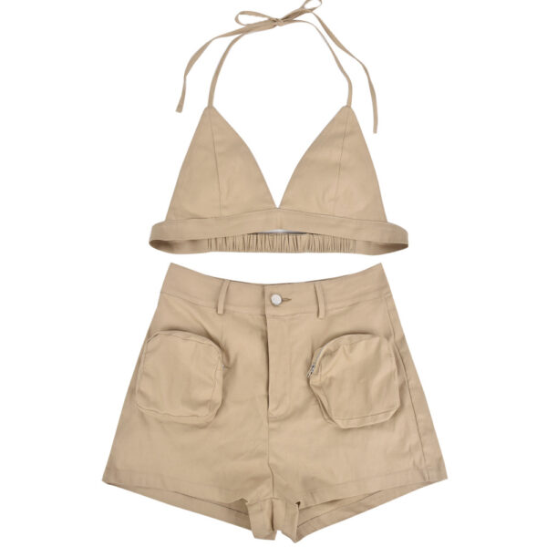 Boomlook LCST97 Summer Clothes For Women 2023 Streetwear Halter Crop Top Sports Bra And Shorts Set Women - Image 4