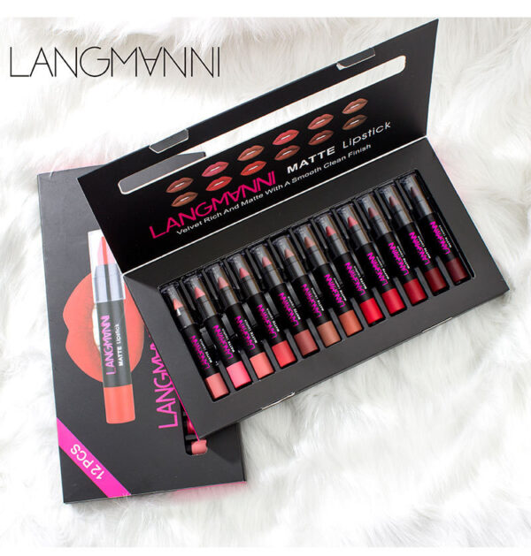 Langmanni Best Set Of Lipstick Matte Imagine Waterproof Drop Shipping Vegan Lipstick Set - Image 5