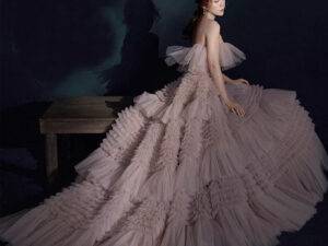 Factory custom made Elegant Fashion Pink Princess Strapless Women Beaded Sequins Ball Gown wedding Party Evening dresses