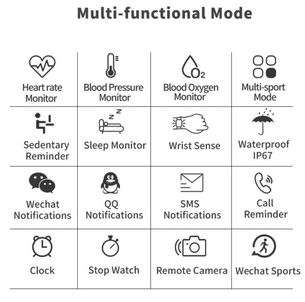 T7 Smart Watch Men Women Heart Rate Monitor Blood Pressure Fitness Tracker Sport Watch for iOS Android Smartphones - Image 5