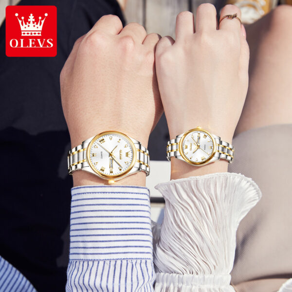 OLEVS 5563 China Factory Custom Logo Watch Couple  Fashion Quartz Wrist Watch Cheap Prices Low MOQ Clock For Lover Hand Watch - Image 4