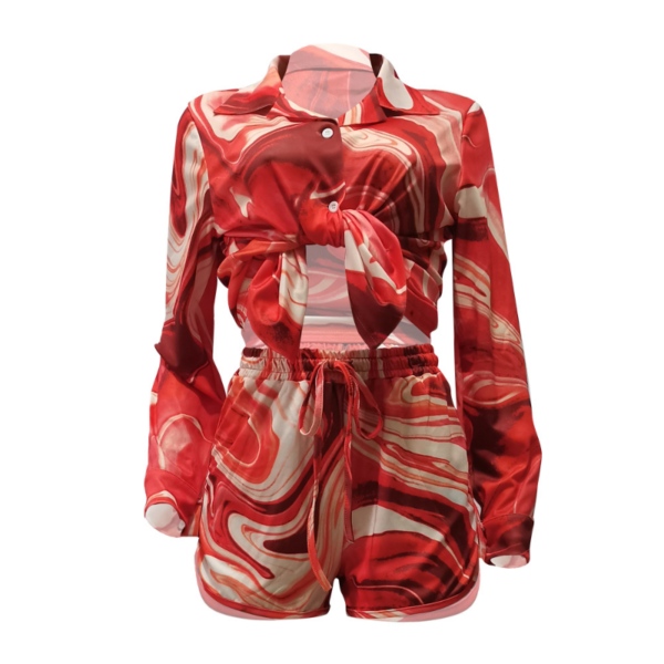 2023 Women Summer 2 Piece Short Set Trend Women Crop Top And Shorts Set Sexy Short Sleeve Women Shirt And Short Set - Image 5