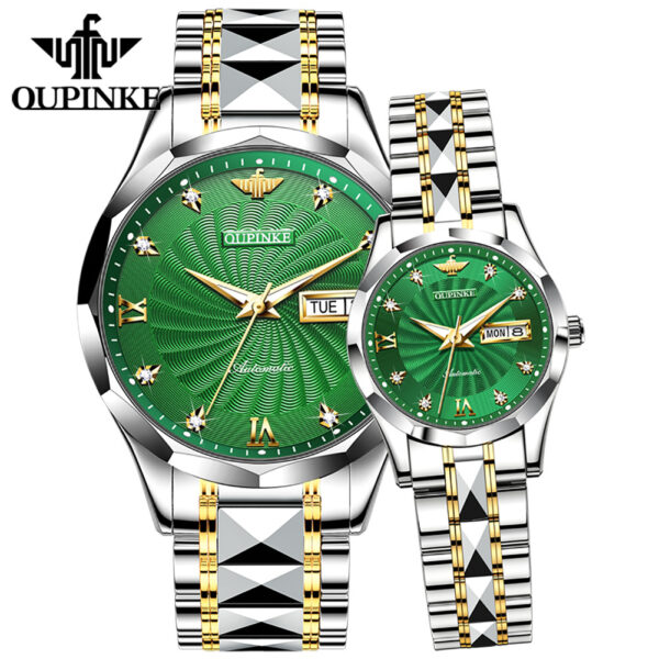 Oupinke 3169 Lovers Waterproof Custom Logo Low MOQ High Quality Simple Luxury Original Brand Couple Men Women Mechanical Watch - Image 6