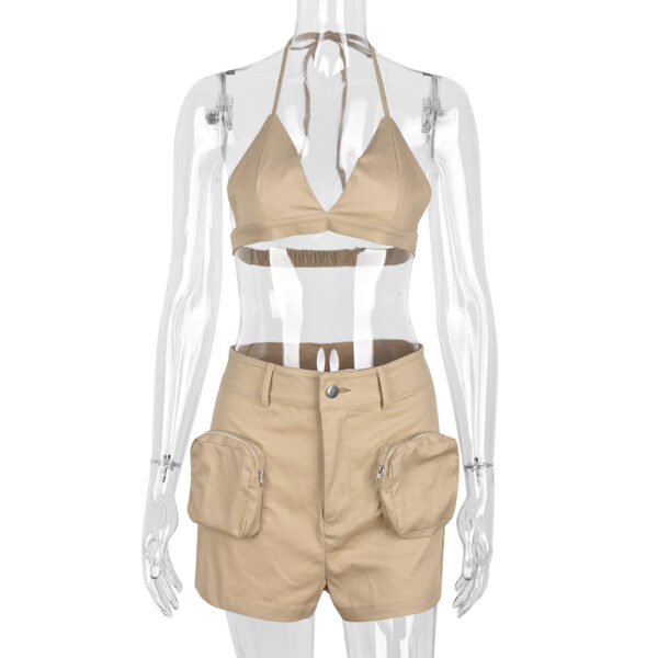 Boomlook LCST97 Summer Clothes For Women 2023 Streetwear Halter Crop Top Sports Bra And Shorts Set Women - Image 5