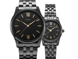SINOBI Quartz Watches For Lovers Golden Wristwatches Waterproof Couple Watch Woman Man Wife Gift couples watch king and queen