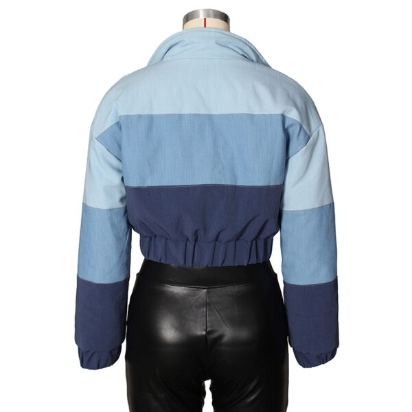 FMY142 Winter Thick Warm Short Parkas Women Fashion Blue Orange Coats Women Elegant Zipper Cotton puff jacket For Female Ladies - Image 3