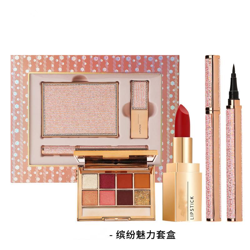 cosmetics kit Colorful charm gift box eye shadow + lipstick + eyeliner combination wholesale makeup set - Image 4