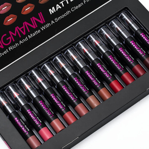 Langmanni Best Set Of Lipstick Matte Imagine Waterproof Drop Shipping Vegan Lipstick Set - Image 4