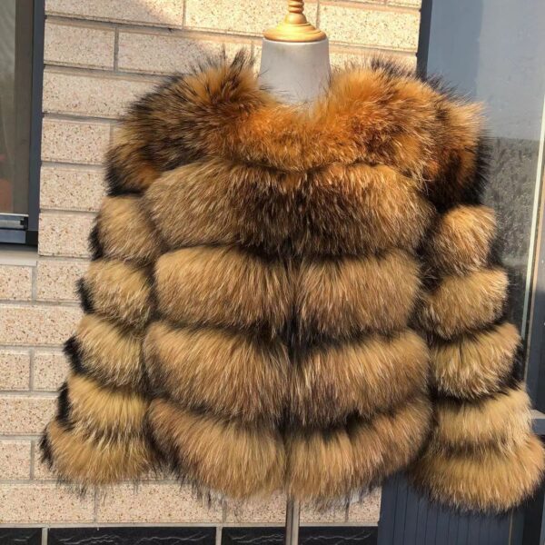 Custom Long Sleeves Fashion Women Fluffy Fur Jacket Winter Real Fox Fur Coat for Ladies - Image 5