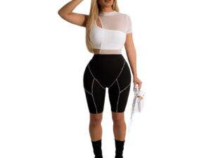 lady plus size sexy casual bralette mesh top t shirt and shorts 3 piece set women outfits clothes clothing 2022 summer for women