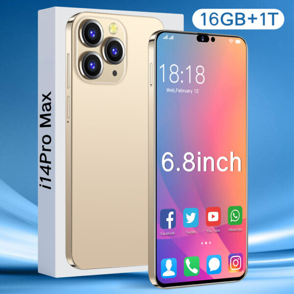 16GB+ 1TB Full Screen android 6.8Inch HD Cellphones 48+108MP 7800m Ah cell phones smartphones mobile phones i14 pro for huawei - Image 6