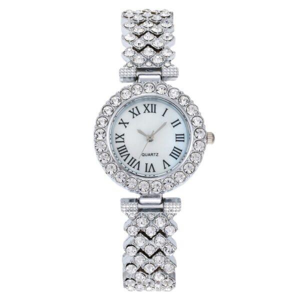 Fashion  luxury watch bling bling full crystals lady watches crystal rose gold bracelet souvenirs gift sets - Image 4