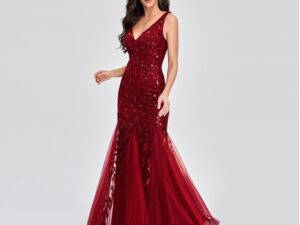 XU90804 Hot Sale Elegance Slim Mesh Sleeveless Evening Dresses Sequin Women Party Dresses Women Banquet Mermaid Dress