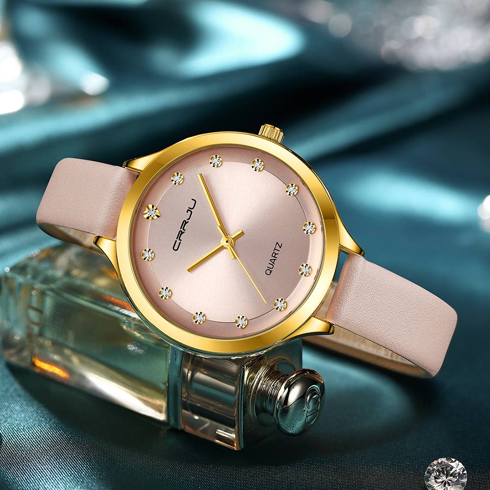 New Fashion Women ladies Quartz Watch Gift Set Necklace Ring earrings Leather Quartz Wrist watch relojes trajes - Image 4