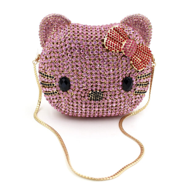 hot sell elegant bling women evening rhinestone clutch bag cat shape luxury party bag ladies diamond purse handbag bags - Image 6