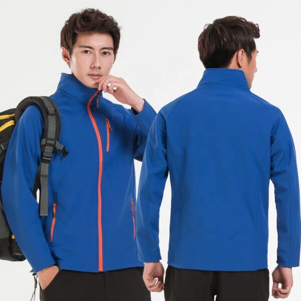 Wholesale men and women windproof waterproof breathable plain softshell jacket, soft shell coat, softshell coat - Image 4