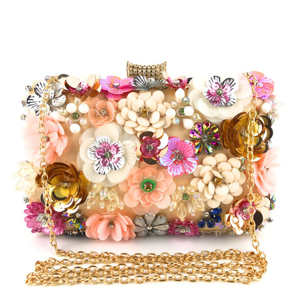 Newest Flower Crystal Stone Evening Bag Rhinestone Clutch Evening Bag Female Party Purse Wedding Clutch Bag - Image 3
