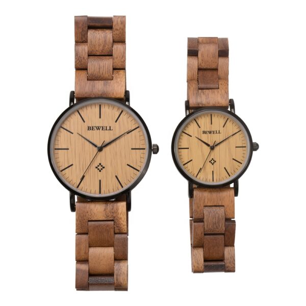 Shenzhen watch factory top quality men and woman stainless steel wood wristwatches wooden couple watches for lover gift watches - Image 6