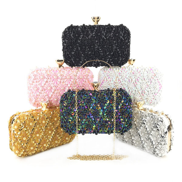 Newest Flower Crystal Stone Evening Bag Rhinestone Clutch Evening Bag Female Party Purse Wedding Clutch Bag - Image 6