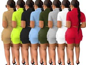 Co Ord Set Women Summer Outfits Casual Women S Sets Short Sleeve Crop Top Custom Shirt And Biker Shorts Sets For Women 2023