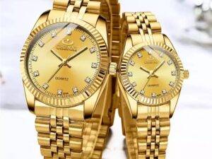 CHENXI 004A Luxury Couple Watch Fashion Stainless Steel Lovers Watch Quartz Wrist Watches For Women & Men Analog Wristwatch