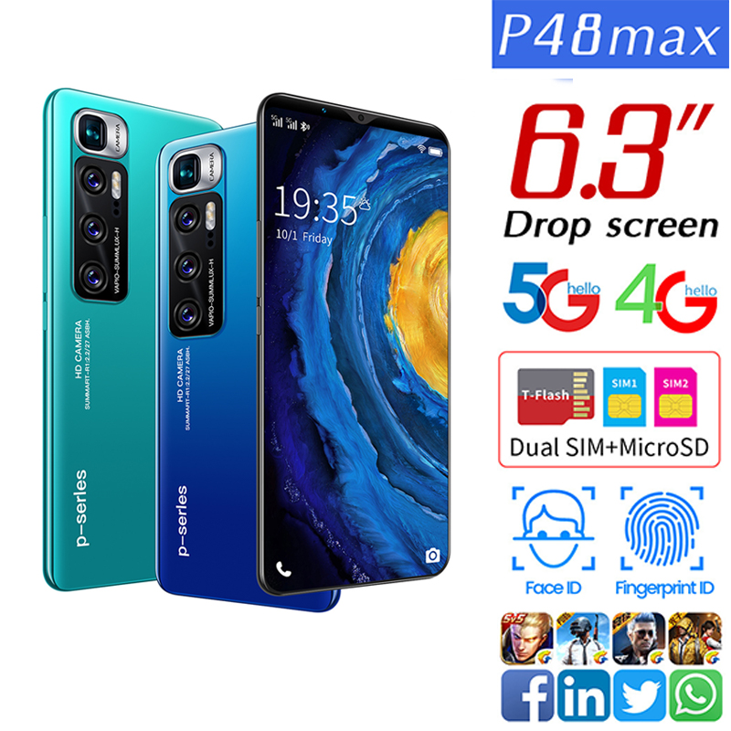 Economic P48 Max 6.3 Inch Android Phone with Touch Screen 1G RAM 8G ROM Smart Phone vs HuaWei Note XiaoMi Realme Vivo - Image 4
