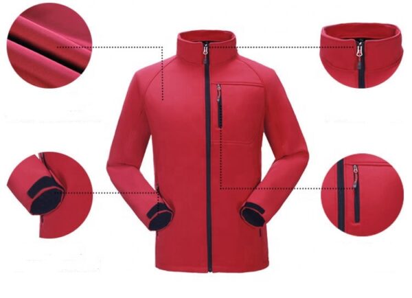 Wholesale men and women windproof waterproof breathable plain softshell jacket, soft shell coat, softshell coat - Image 5