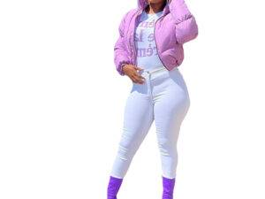 Ladies Clothes Women Winter Coat Sport Outdoor Sportswear Solid Cardigan Zip Warm Ladies Pu Down Bubble Puffer Jackets For Women