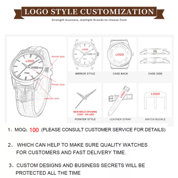 2022 Women Quartz Wristwatch Elegance Watches Stainless Steel Case Wrist Watch Wholesale Customize Fashion Couple Watches - Image 5