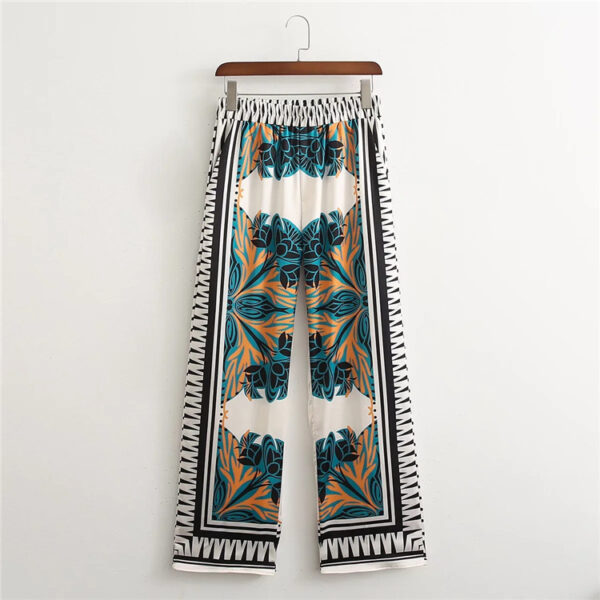 GX20516 Women 2 Piece Sets of Positioning Print Loose Doll Long Sleeve Top and Wide Leg Pant Matching Sets For African Clothing - Image 4